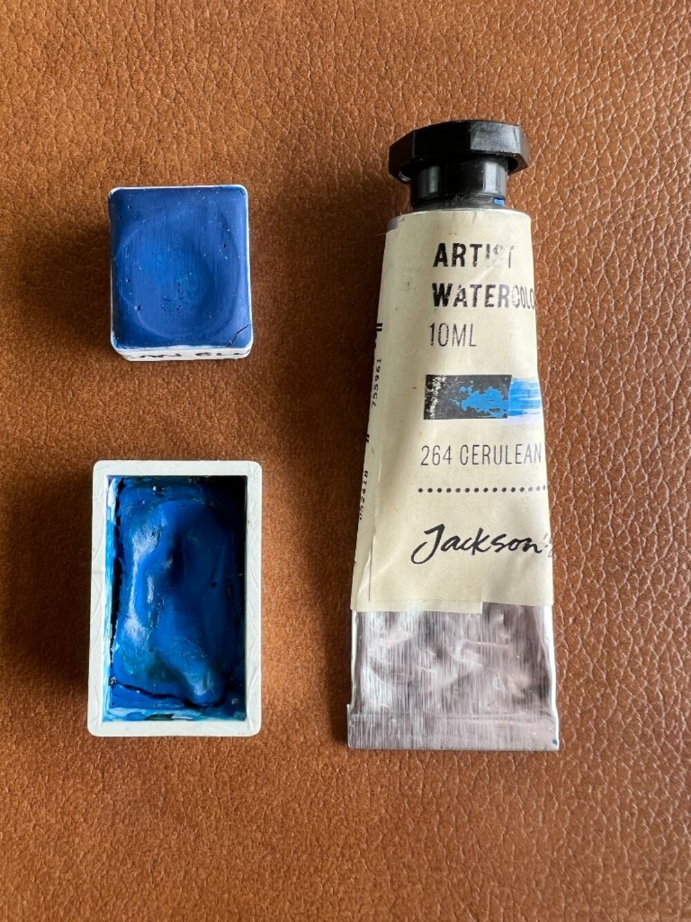 Watercolour Paint Tube + Full Pan + 1 Half Pans - Cerulean